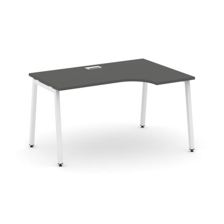 Стол рабочий эргономичный SN-4A.SPA-011(R) (1380х700/980х750) (Антрацит/Металл Белый)