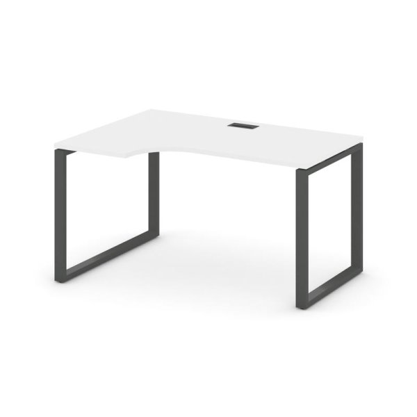 Стол рабочий эргономичный SN-6O.SPA-001(L) (1380х600/980х750) (Белый/Металл Антрацит)