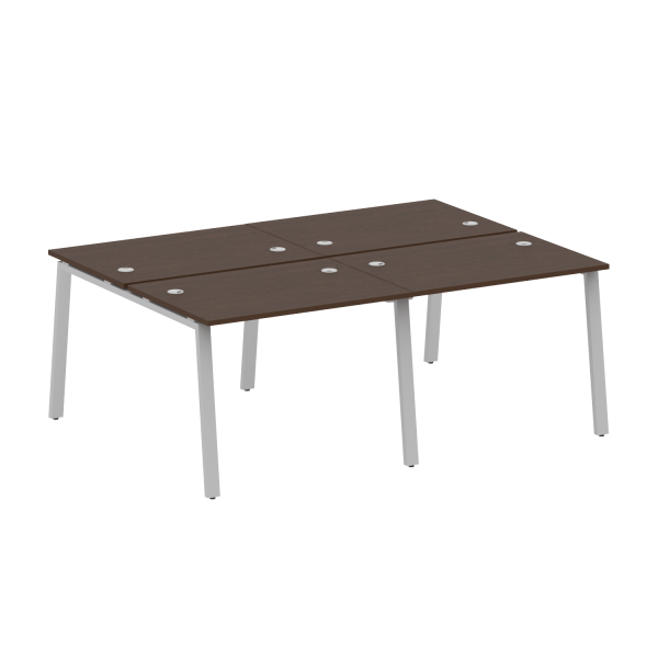 Рабочая станция на 4 рабочих места на А-образном м/к Metal System Style БА.СМ-4.1 2000x1475x750 (Венге Цаво/Серый металл)