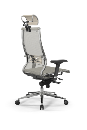 Кресло для руководителя Метта Samurai L2-5D - TS /Kc00/Nc00/D04P/H2cL-3D(M06.B32.G11.W03) (Молочный)