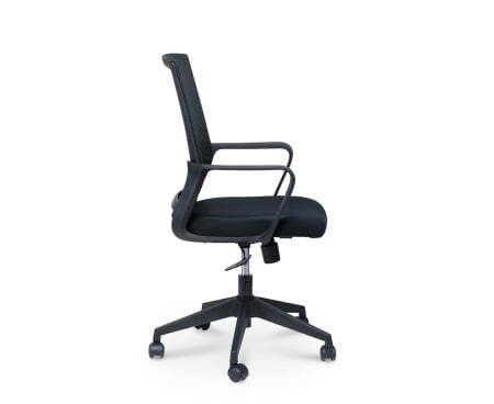 Кресло офисное / Практик LB / черный пластик / черная сетка / черная ткань (Черный)