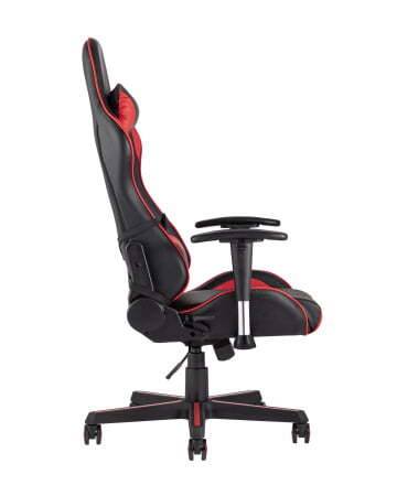 Кресло игровое TopChairs Racer черно-красное (Геймерское кресло Racer черный, красный)