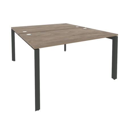 Рабочая станция на П-образном м/к Onix O.MP-D.RS-2.3.8 1380x1635x750 (Тиквуд Темный/Черный металл)