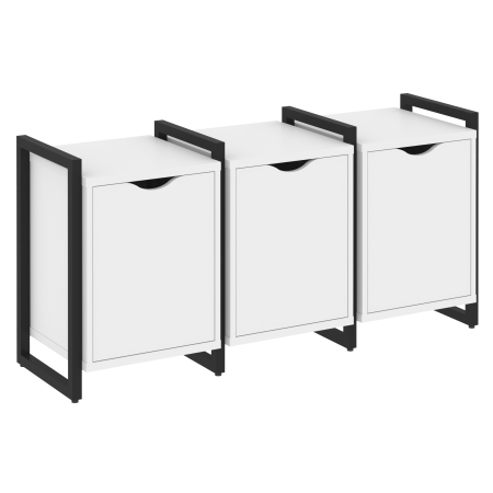 Тумба на регулируемых опорах наборная VR.L-TN-5.O 1440x460x719 (Белый Бриллиант/Черный металл)