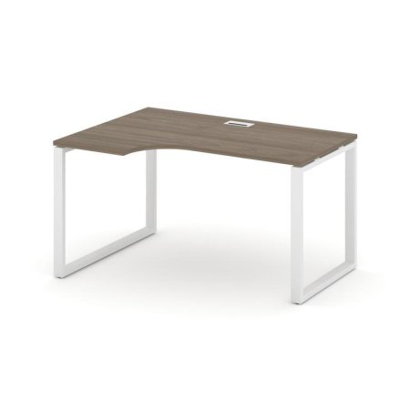 Стол рабочий эргономичный SN-6O.SPA-001(L) (1380х600/980х750) (Вяз Благородный/Металл Белый)