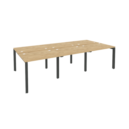 Рабочая станция на П-образном м/к Onix O.MP-D.RS-6.1.7 2940x1475x750 (Тиквуд Светлый/Черный металл)