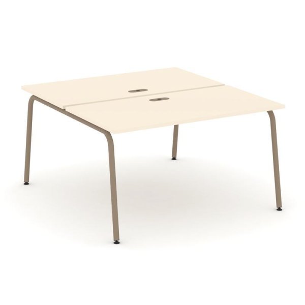 Рабочая станция 2 места ES.D.RS-2.3-LK (1380х1500х750) (Сатин/Металл Латте)