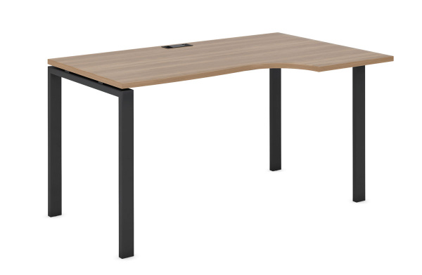 Стол криволинейный правый на П образном м/к 60х30 гл. EVOLUTION 120 (1200х900/700х750) (Дуб Честерфилд)