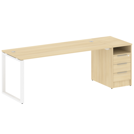 Рабочая станция Metal System Style БО.РС-СТП-1.5 2212x720x750 (Акация/Белый металл)