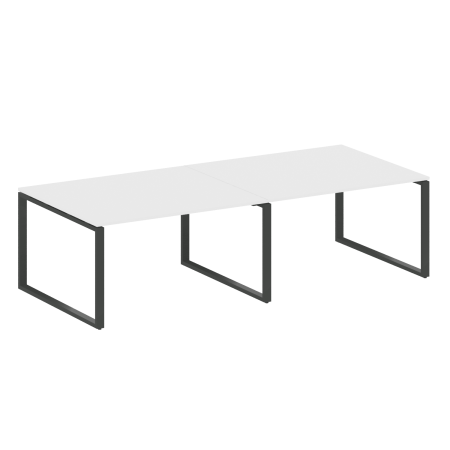 Переговорный стол 2 столешницы Metal System Style БО.ПРГ-2.3 2800x1235x750 (Белый/Антрацит металл)