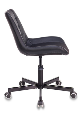 Кресло CH-350M черный текстиль/эко.кожа крестов. металл (Черный)