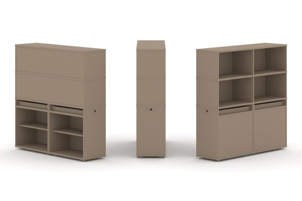 Тумба двойная + высокая надставка ES.NB.2V-1 (1500х410х1520) (Латте)