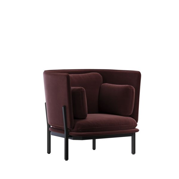 Диван одноместный с низкой спинкой STA-01L (Velutto 29/Металл Черный)