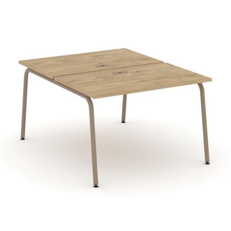 Рабочая станция 2 места ES.D.RS-2.2-LK (1180х1500х750) (Тиквуд Светлый/Металл Латте)