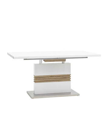 Стол обеденный Тампа раскладной 160-200*90 глянцевый белый (Стол обеденный Тампа белый)