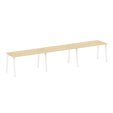 Рабочая станция на 3 рабочих места на А-образном м/к Metal System Style БА.СМ-3.3 4200x720x750 (Акация/Белый металл)