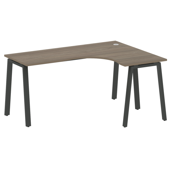 Стол криволинейный правый Metal System Style БА.СА-4 Пр 1600x1200x750 (Вяз/Антрацит металл)