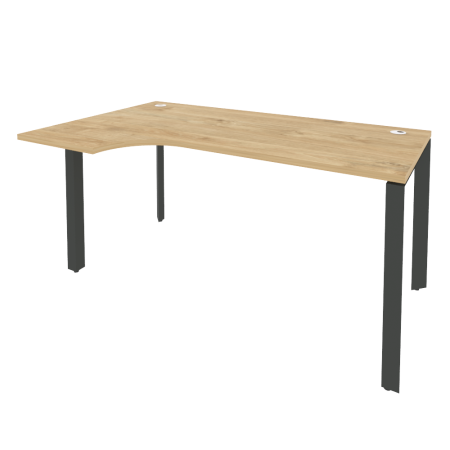 Стол эргономичный левый на П-образном м/к Onix O.MP-SA-1L 1580x980x750 (Тиквуд Светлый/Черный металл)