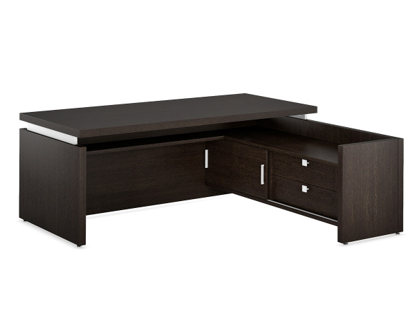 Рабочий стол с приставной тумбой правый TRIUMF (2000x1800x760) (Венге Цаво)