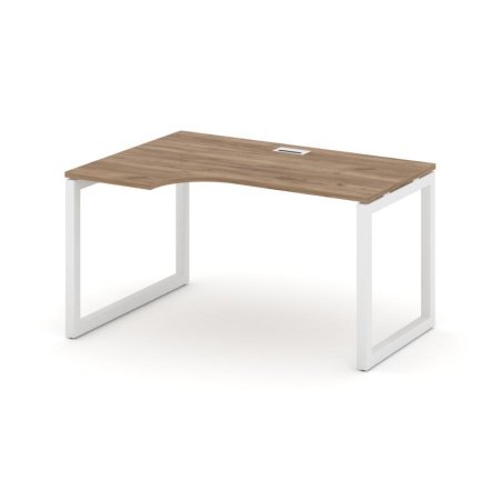 Стол рабочий эргономичный SN-5O.SPA-001(L) (1380х600/980х750) (Дуб Табак/Металл Белый)