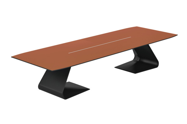 Стол переговоров BUGATTI 260 (2600х1400х760) (Оранжевая кожа MA1-30)