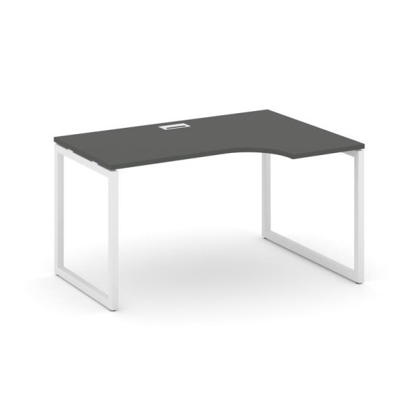 Стол рабочий эргономичный SN-4O.SPA-021(R) (1380х800/980х750) (Антрацит/Металл Белый)
