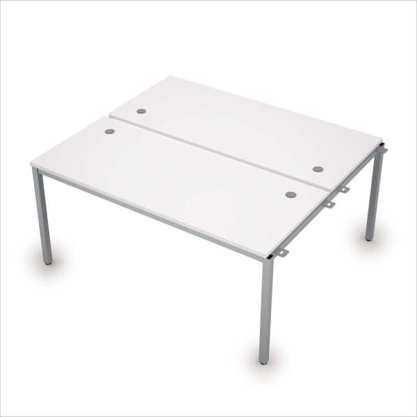 6МБН.274 Сдвоенные бенч-системы, начальный модуль (1600x1435x750) (Белый/Алюминий матовый)