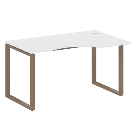 Стол криволинейный правый Metal System Style БО.СА-2 Пр 1400x900x750 (Белый/Мокко металл)