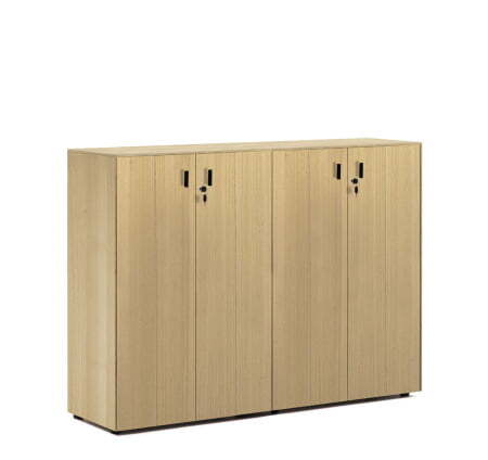 EXE Шкаф средний на 4 двери H120 (Дуб Светлый/Черный)