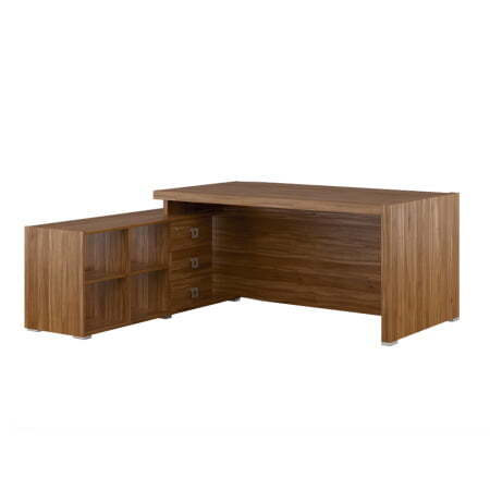 Стол письменный на опорной тумбе SOL297110 1750x1740x750 (Орех Solid)