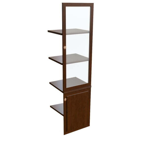 Наполнение одностворчатого шкафа со стеклом Washington 29553 500x470x1970 (Темный орех)