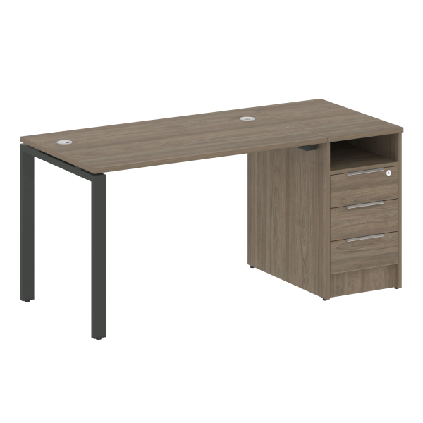 Рабочая станция с опорной тумбой Metal System Style БП.РС-СТП-1.2 1612x720x750 (Вяз/Антрацит металл)