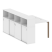 Рабочая станция с опорным шкафом-купе Metal System Style БП.РС-СШК-4.1 1410x2332x1098 (Дуб Наварра/Серый металл)