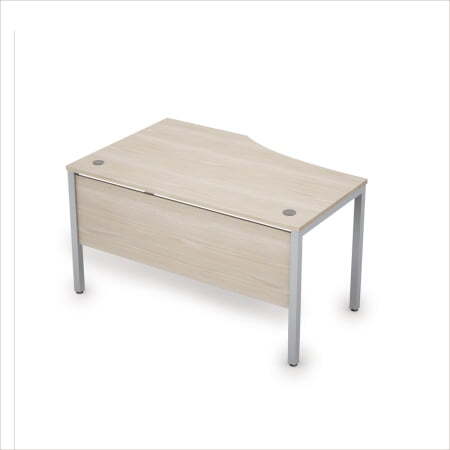 6МД.023 Стол криволинейн.прав. (1400x900x750) (Шамони светлый/Алюминий матовый)