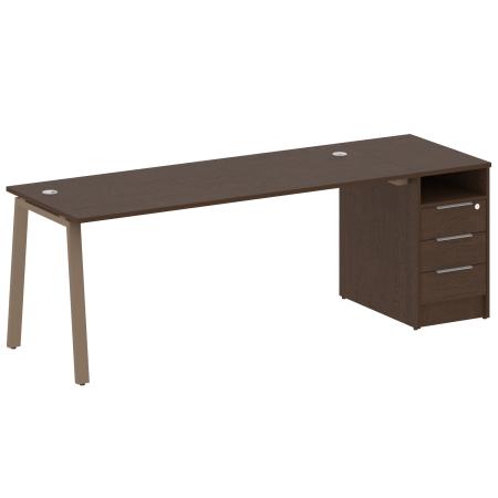 Рабочая станция Metal System Style БА.РС-СТП-1.5 2212x720x750 (Венге Цаво/Мокко металл)