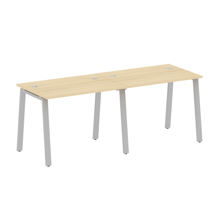 Рабочая станция на 2 рабочих места на А-образном м/к Metal System Style БА.СМ-2.1 2000x720x750 (Акация/Серый металл)