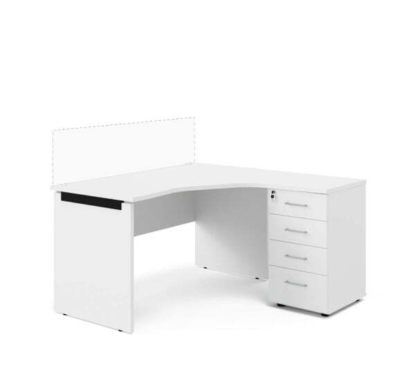 TOUR WOOD Стол письменный правый 138 (Белый/Антрацит)