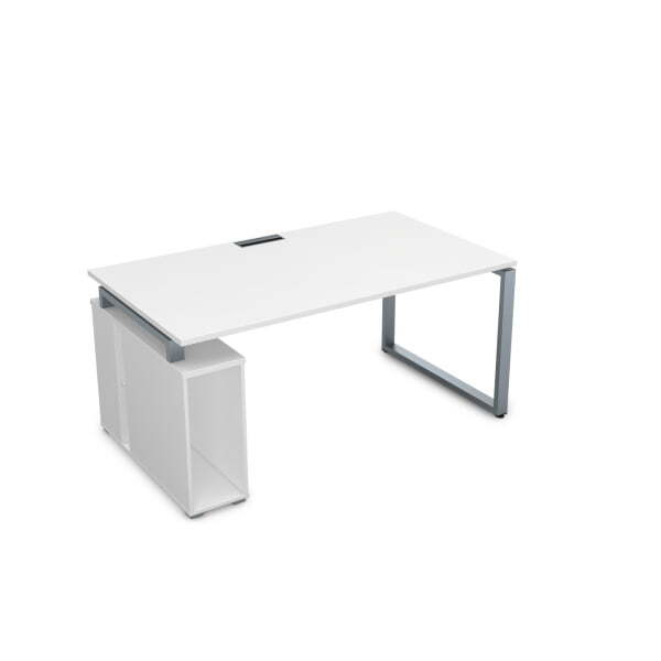 ССБ-О.995 Стол с тумбой под системный блок (1800x900x750) (Белый премиумСерый)