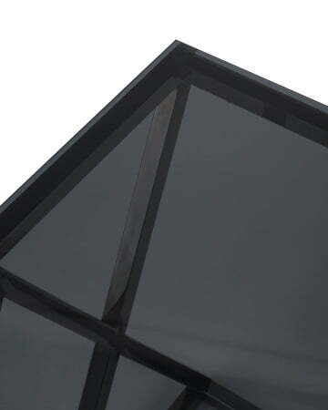 Журнальный стол 55*55 ИНСИГНИЯ сталь темный хром стекло smoke (Журнальный стол Инсигния черный)