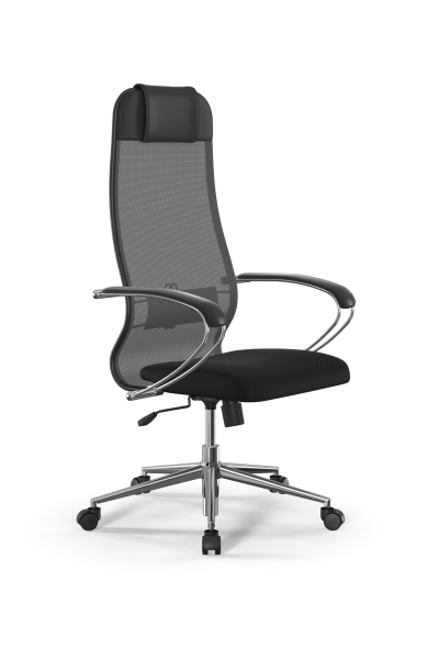 Кресло для руководителя Метта Sit 10 B1-111K - X2+UMF(X1) /Ub00/Wh00/K1cL(M09.B23.G18.W01) (Темно-серый | Черный)