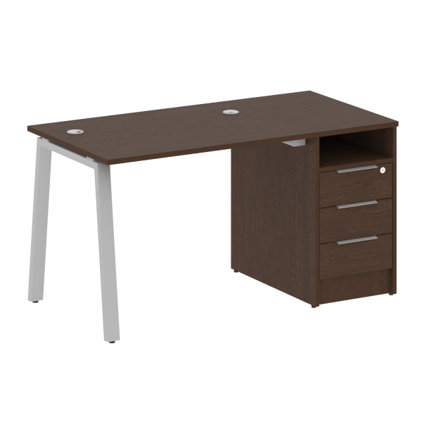 Рабочая станция Metal System Style БА.РС-СТП-1.1 1412x720x750 (Венге Цаво/Серый металл)