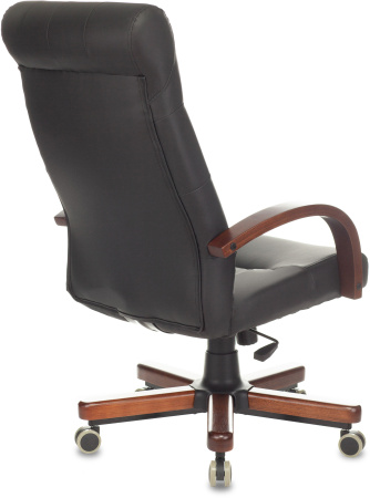 Кресло руководителя T-9928WALNUT/ECO черный эко.кожа крестов. металл/дерево (Черный)