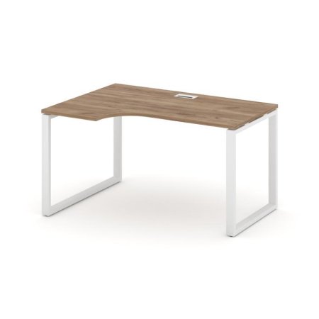 Стол рабочий эргономичный SN-6O.SPA-001(L) (1380х600/980х750) (Дуб Табак/Металл Белый)