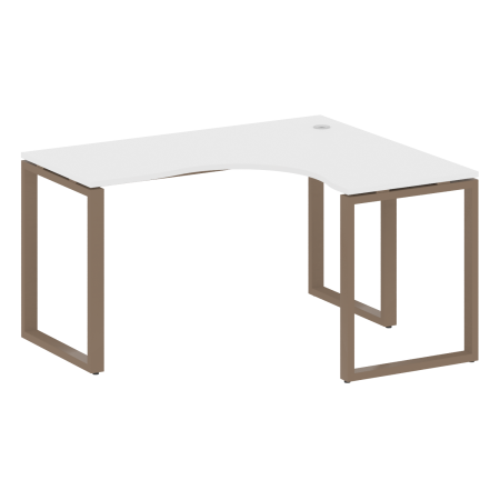 Стол криволинейный правый Metal System Style БО.СА-3 Пр 1400x1200x750 (Белый/Мокко металл)