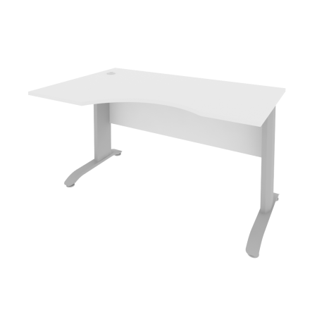 Стол криволинейный левый Riva ПЛ.СА-2 Л 1400x900x750 (Белый/Металлик)