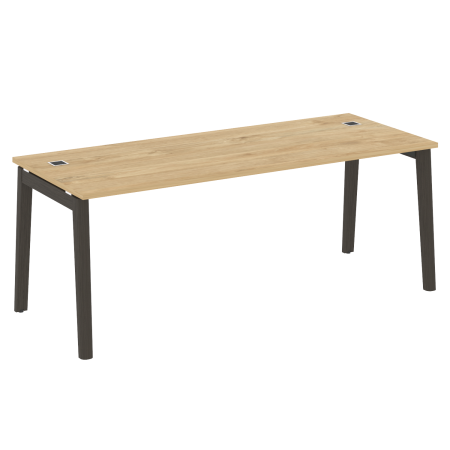 Стол руководителя на деревянных опорах Onix Wood Direct OW.SRR-6.8 1980x800x750 (Тиквуд Светлый/Дуб Темный)