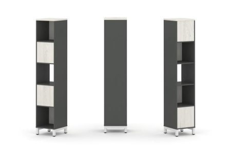 Набор стеллажа 2-х сторонний, 5 ярусов SN.NSD-511 (387х400х1982) (Антрацит/Дуб Наварра/Металл Белый)