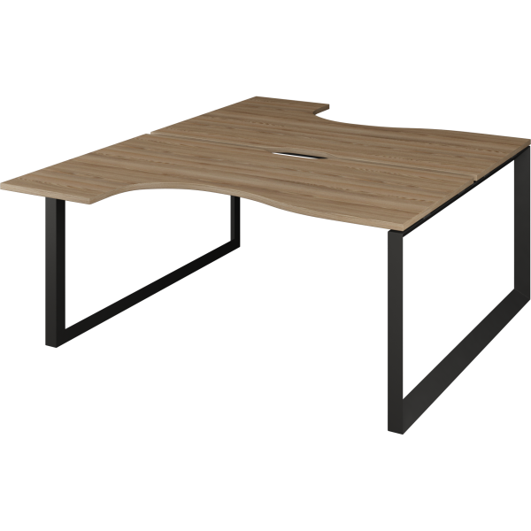Бенч эргономичный на 2 рабочих места на металлокаркасе Аргентум-МП НТМП.О.Б2-040 1400x2036x750 (Дуб сафари/Антрацит)