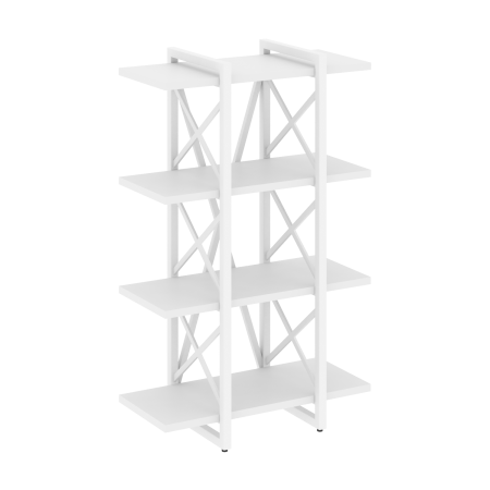 Стеллаж на регулируемых опорах-4 полки VR.L-MST.O-4.4V 800x400x1280 (Белый Бриллиант/Белый металл)