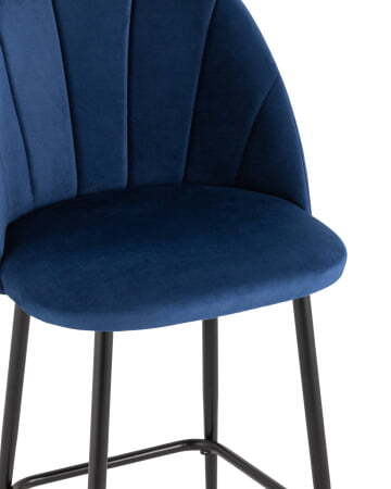 Стул полубарный Логан велюр синий (Стул полубарный Логан синий)